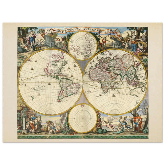 1690 World map - Orbis Terrarum Nova et Accurata Tabula