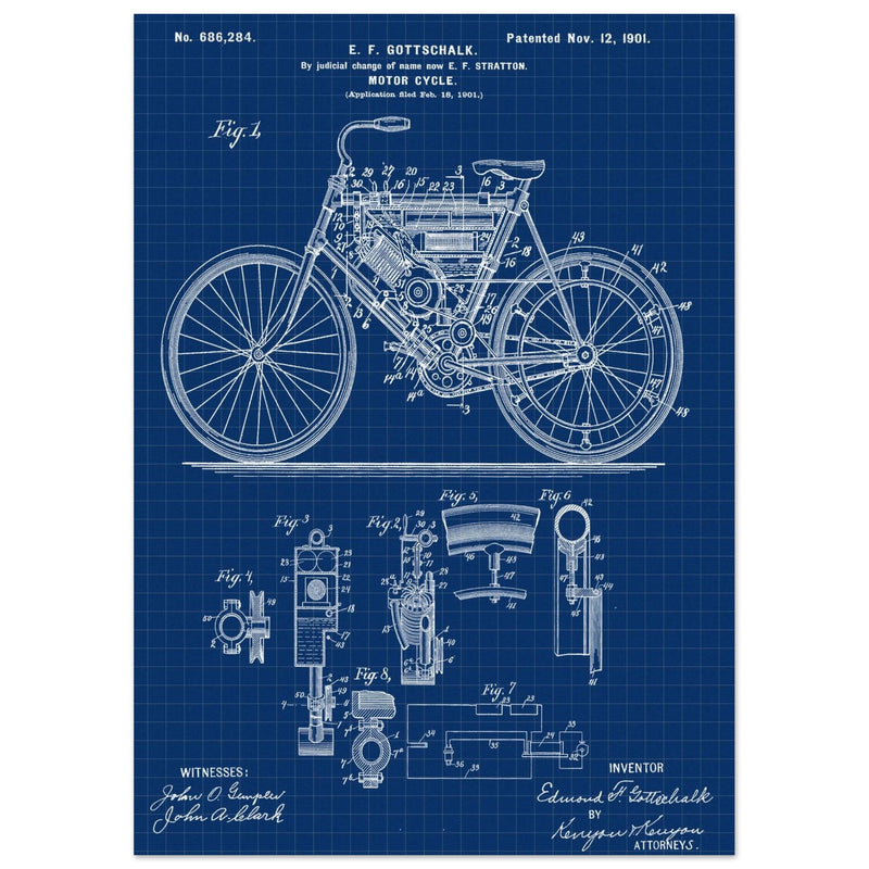 Motorcycle old patent 686284 by Gottschalk