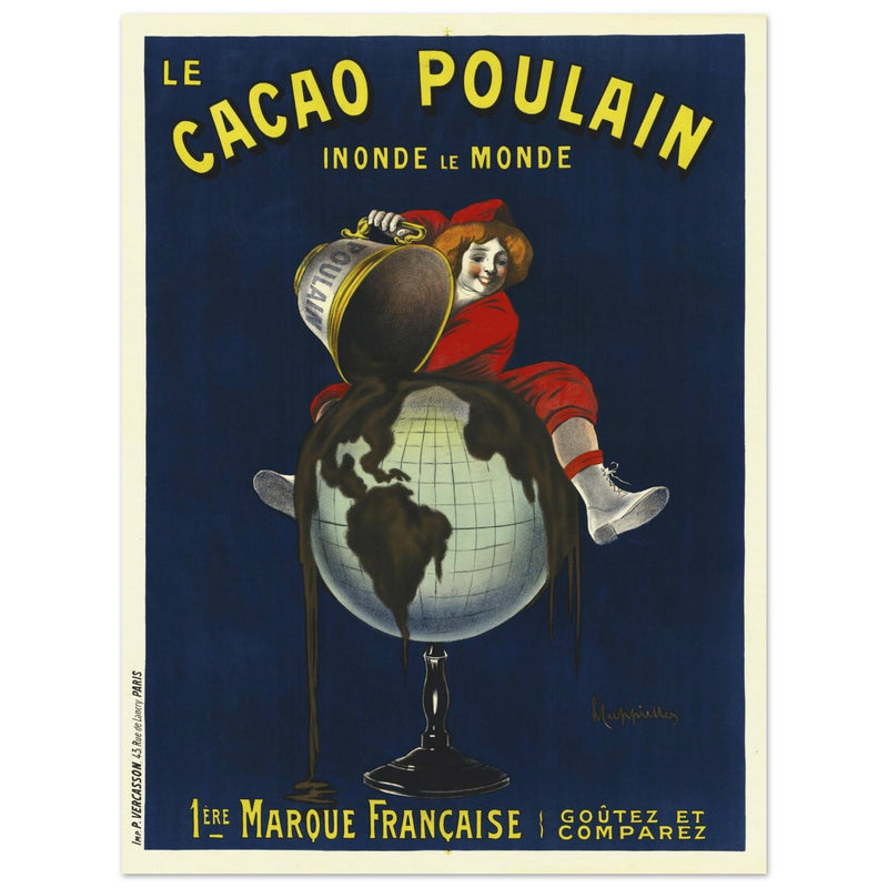 Le Cacao Poulain vintage advertising poster by Leonetto Cappiello.
