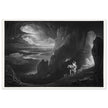 John Martin Paradise Lost vintage mezzoting engraving . Adam and Eve Driven Out of Paradise.