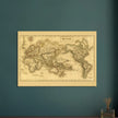 Ancient map of the world. The world on Mercator projection