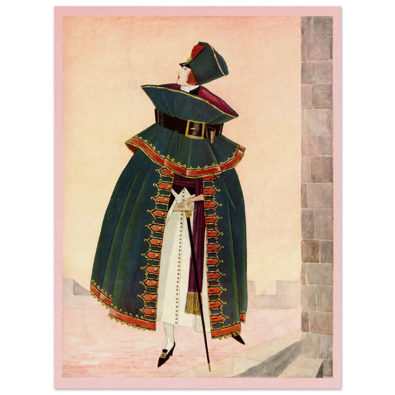 George Wolfe Plank vintage illustration of fashion magazine cover .