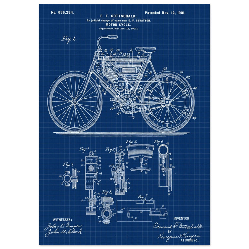 Motorcycle old patent 686284 by Gottschalk