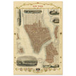 Vintage New York City map. Antique city plan of the city of New York.