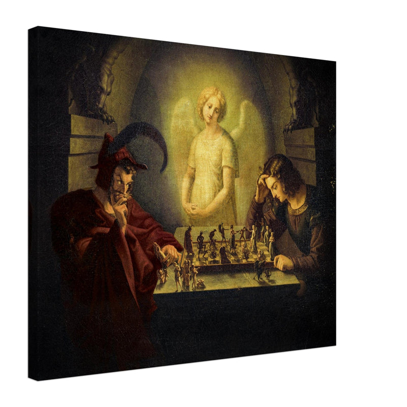 The game of life or The Chess Players attributed to  Moritz Retzsch . Man playing chess against the devil.