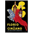 Florio and Cinzano aperitif beverage vintage art poster 1930.