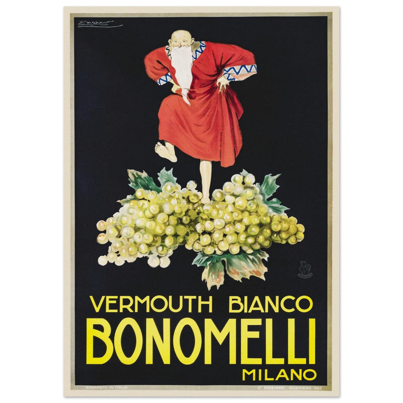 White Vermouth aperitif drink Bonomelli vintage advertising. Fine art  poster by Luciano Achille Mauzan 1932