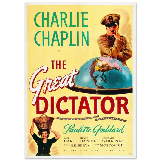 The Great Dictator Charlie Chaplin movie poster.
