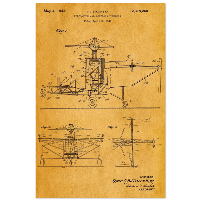 Helicopter patent by Igor Sikorsky