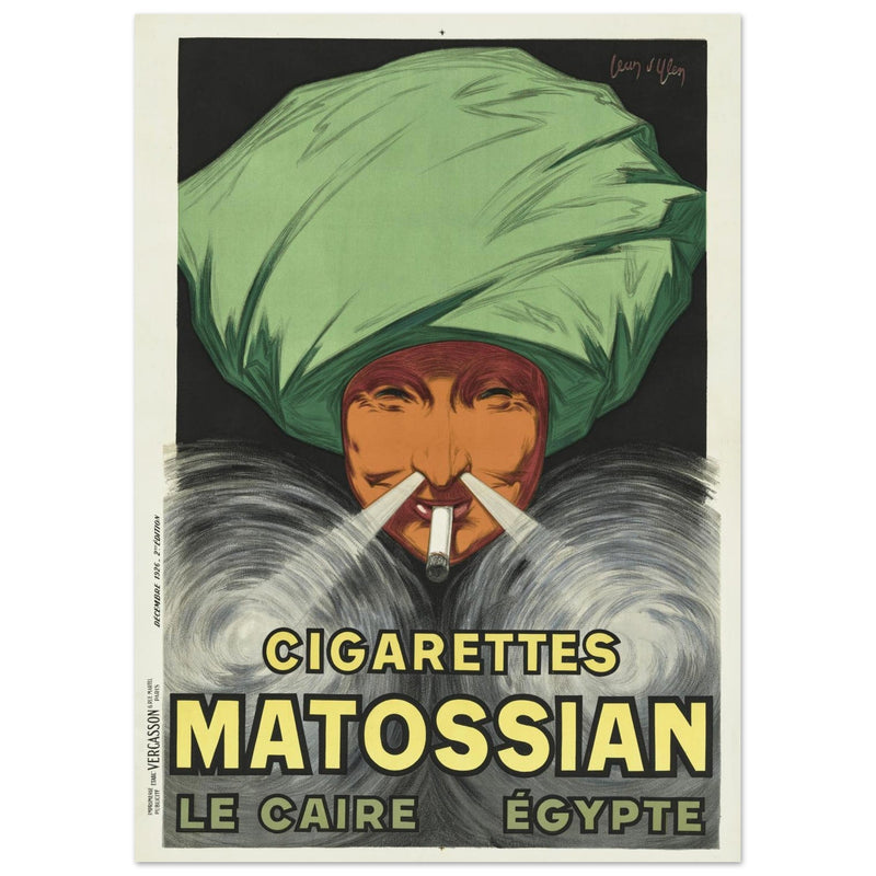 Cigarettes Matossian vintage advertising poster by Jean d' Ylen.