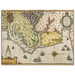 Ancient map of Virginia by Theodor de Bry XVI Century.