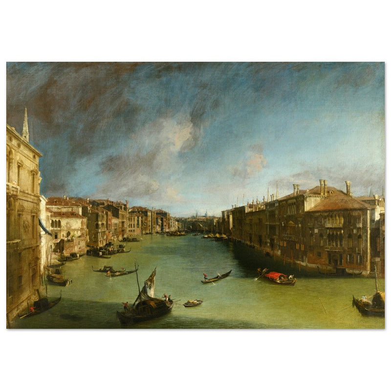 Venice Italy old painting by Canaletto. The Grand Canal from Palazzo Balbi towards the Rialto.