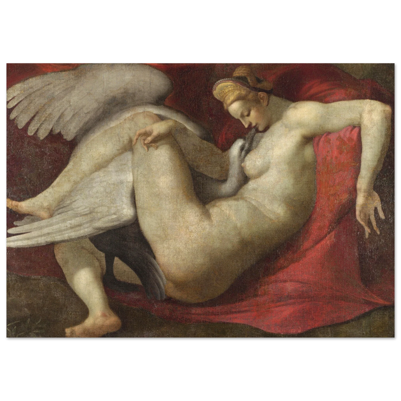 Leda and the Swan after Michelangelo 1530 copy of lost painting.