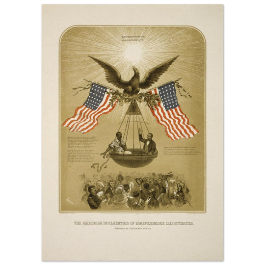 The American Declaration of Independence illustrated in 1861.  reproduction