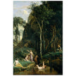 Diana and Actaeon ( Diana Surprised in Her Bath ) by Camille Corot 1836. Antique painting art print. Greek mythology .