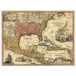 Ancient map of North America. Regni Mexicani seu Novae Hispaniae, Ludovicianae, N. Angliae, Carolinae, Virginae et Pennsylvaniae by Johann Baptist Homann