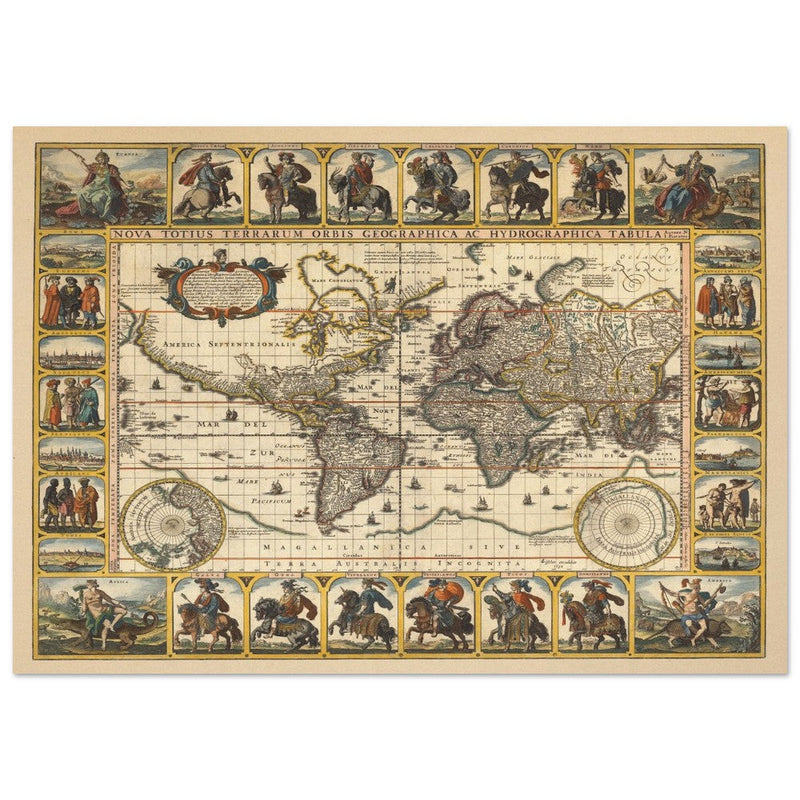 1652 Old World map Nova Totius Terrarum Orbis geographica ac hydrographica tabula by Nicolaes Visscher