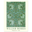 William Morris Pimpernel 1876. Green leaves and flowers wintage wallpaper art print.