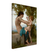 Canvas Cupid and love. A Young Girl Defending Herself against Eros by William Adolphe Bouguereau Antique painting. Greek mythology