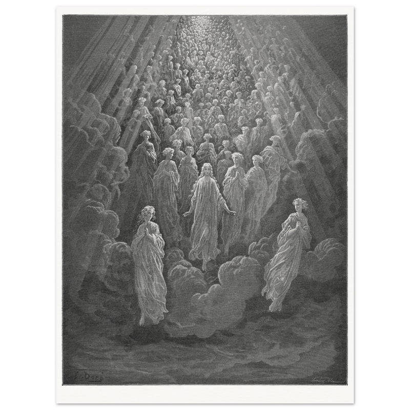 Gustave Dore illustration for The Divine Comedy by Dante Alighieri. Mercury Paradise.