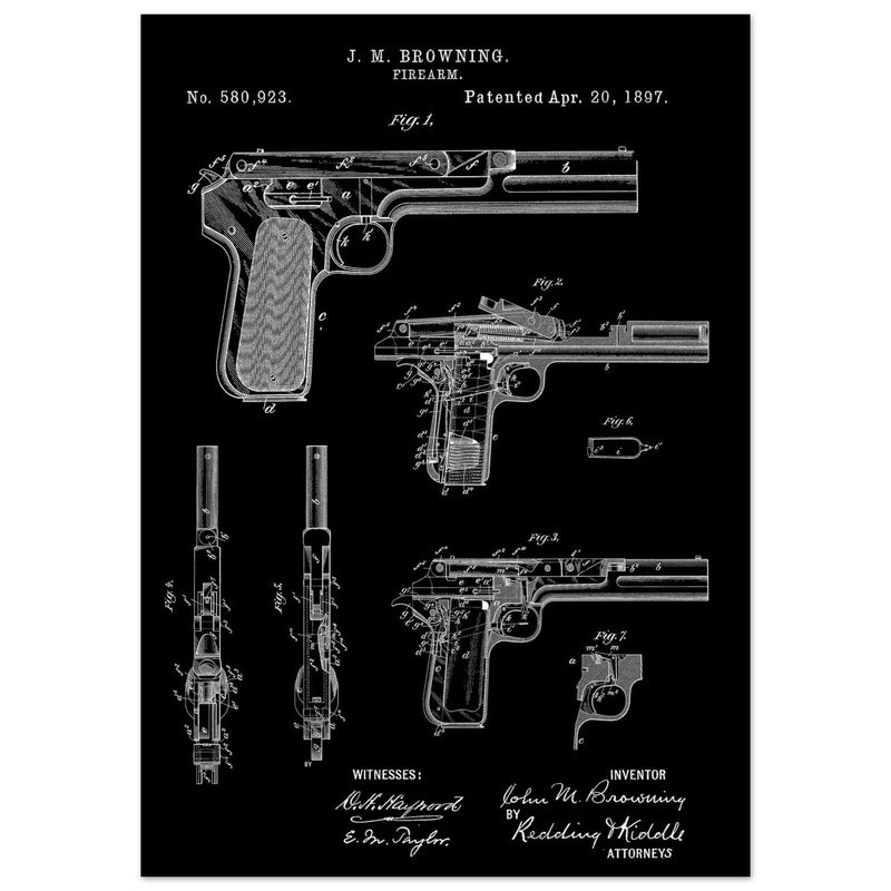 Firearm patent by John Moses Browning 1897 .