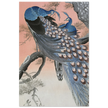 Two peacocks on tree branch by Ohara Koson