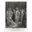 Gustave Dore The Bible engraving print . Christ in the synagogue illustration .