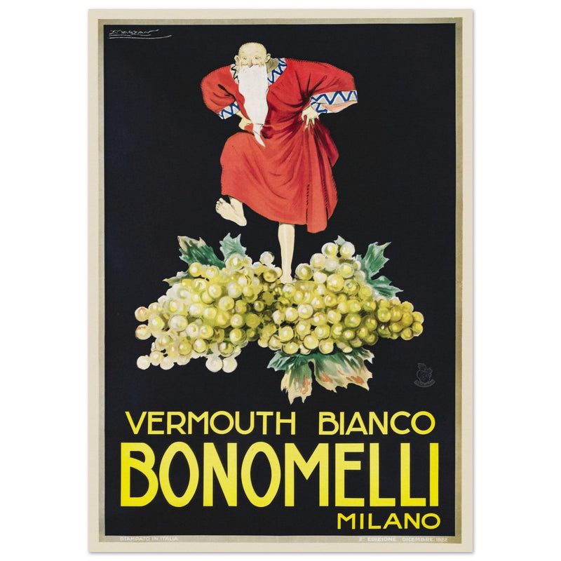 White Vermouth aperitif drink Bonomelli vintage advertising. Fine art  poster by Luciano Achille Mauzan 1932