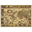 Ancient world map print by Willem Janszoon. Poster of antique vintage old map of 1647.