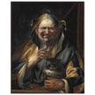 A jester with a cat antique painting reproduction by Studio of Jacob Jordaens.