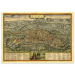 Rome Italy antique vintage city map. 1572 ancient map of the italian capital by Georg Braun and  Frans Hogenberg.