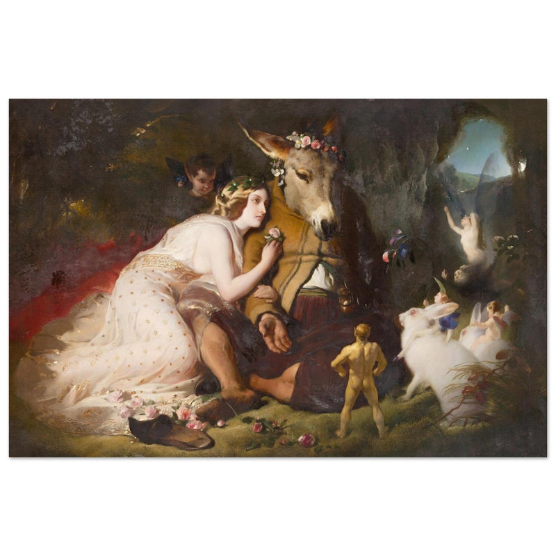 Scene from A Midsummer Night's Dream. Titania and Bottom painting by Edwin Landseer.