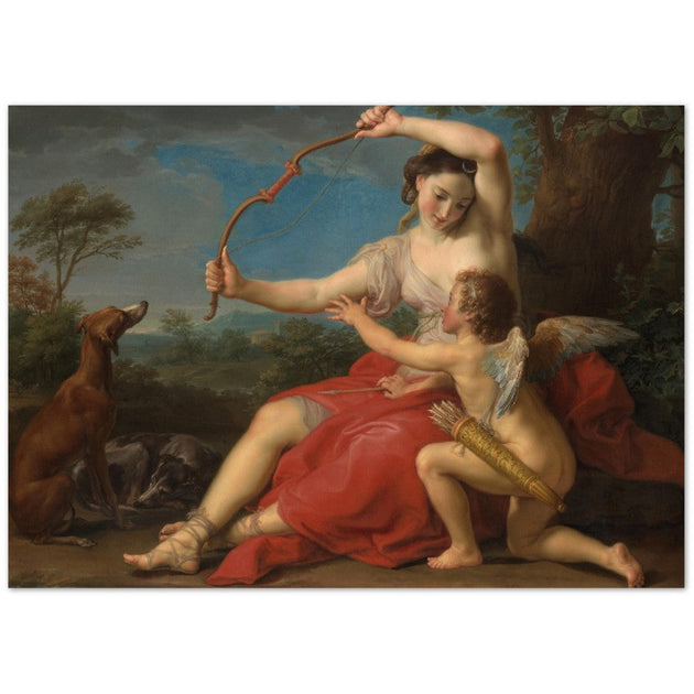 Diana and Cupid by Pompeo Batoni 1761. Roman mythology.