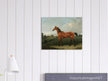 A Bay Horse in a Field by Edmund Bristow old painting 1825.