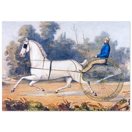 Grey Eagle horse cart antique lithograph by Nathaniel Currier.