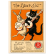 Rabbit and black cat playing banjos together as the cover illustration for The Black Cat Poster reproduction