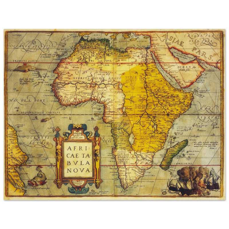 Africa map by Abraham Ortelius