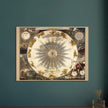Solar system and planetarium antique map illustration. Vintage  celestial chart of the universe.