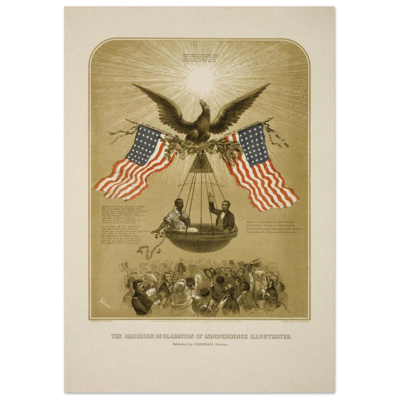 The American Declaration of Independence illustrated in 1861.  reproduction