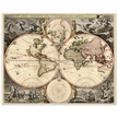 Antique world map print reproduction of the XVII Century. Orbis terrarum nova by Nicolaes Visscher II