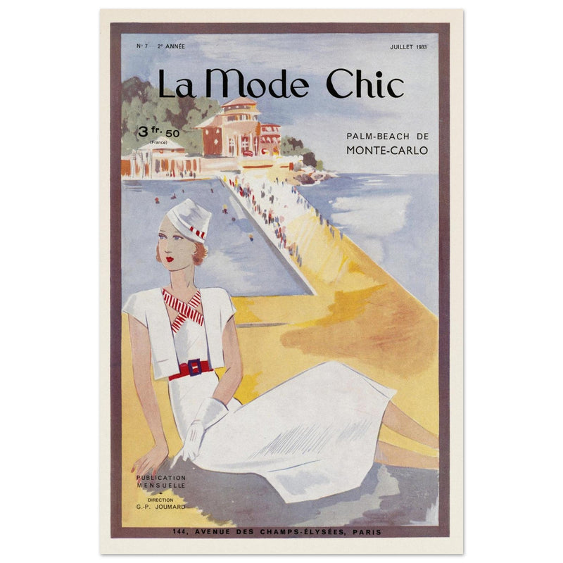 La Mode Chic old vintage fashion magazine cover from the 30s.