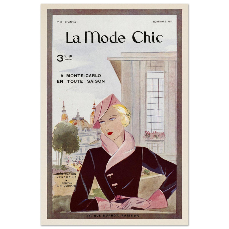 La Mode Chic old vintage fashion magazine cover from the 30s.
