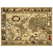 Ancient world map print by Willem Janszoon. Poster of antique vintage old map of 1647.