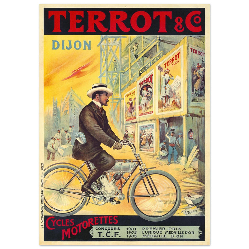 Terrot cycles vintage advertinig print  by Francisco Tamagno.