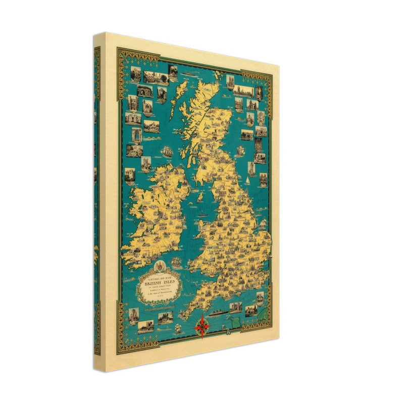 Old map of the British islands by Ernest Dudley Chase