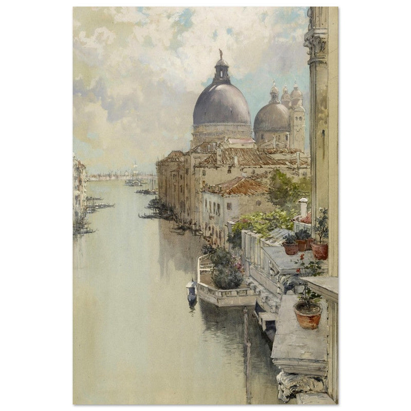 Venice Italy "Over a Balcony," View of the Grand Canal by Francis Hopkinson 1897.