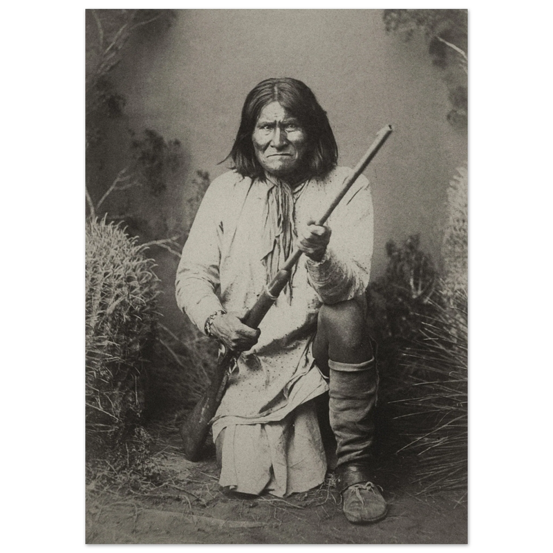 Geronimo Apache leader.  Portrait of native american indian.