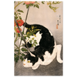 Black Cat and Tomato Plant vintage poster reproduction by Takahashi Hiroaki 1931