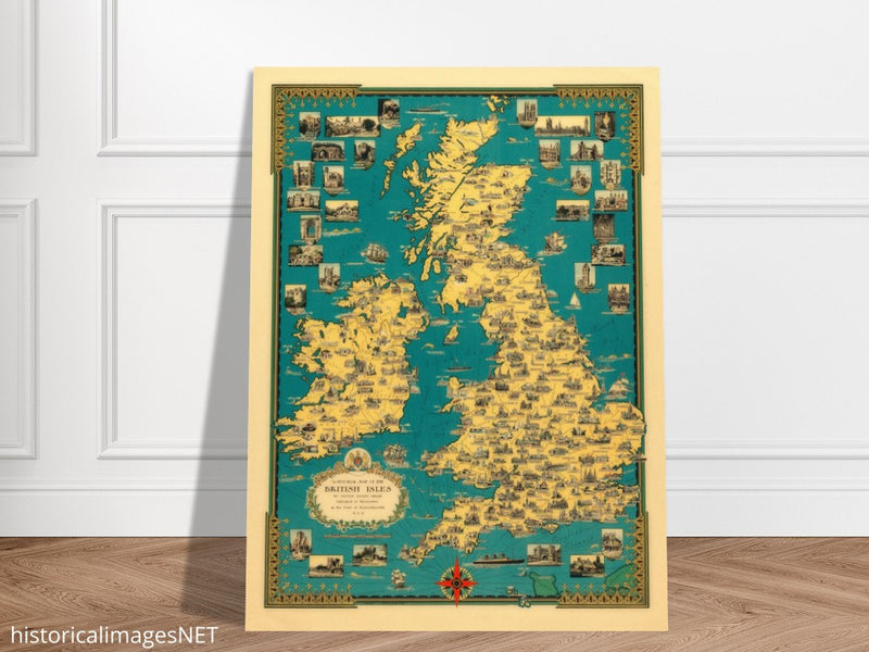 Old map of the British islands by Ernest Dudley Chase