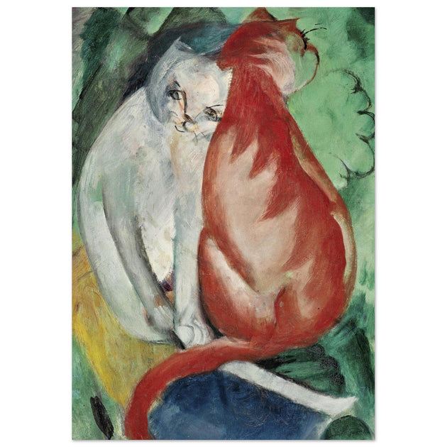 Katzen, Rot und Weiß Cats Red and White painting reproduction by Franz Marc
